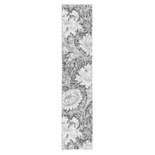 Chrysanthemum Gray, William Morris Short Table Runner
