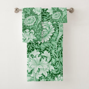 Chrysanthemum Green, William Morris Bath Towel Set