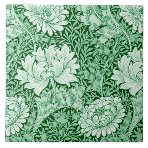 Chrysanthemum Green William Morris Ceramic Tile