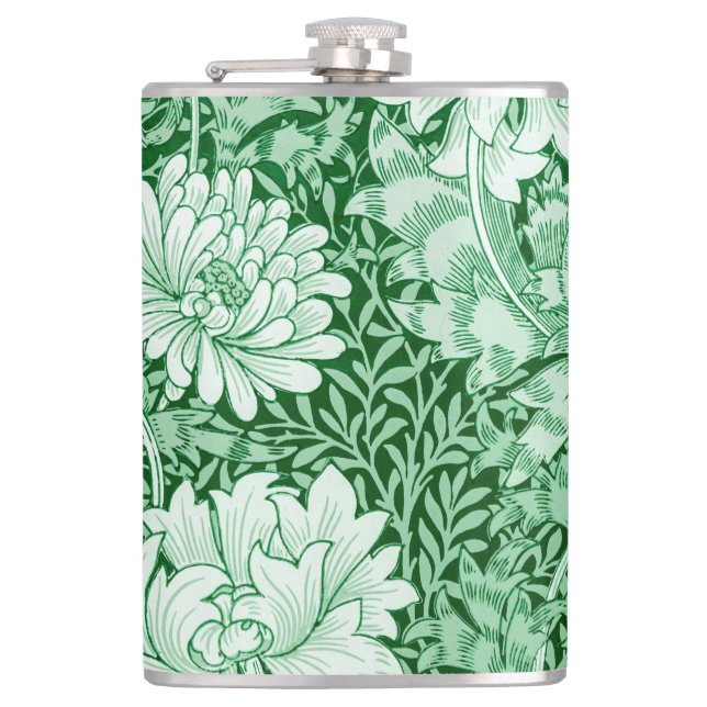 Chrysanthemum Green, William Morris Flask (Front)