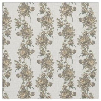 Chrysanthemum Grey Fabric