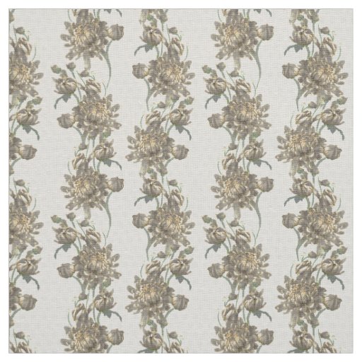 Chrysanthemum Grey Fabric