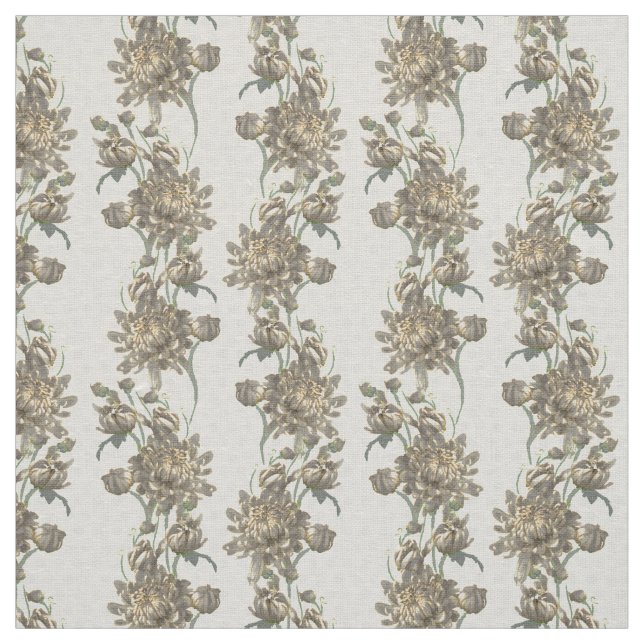 Chrysanthemum Grey Fabric (Swatch)