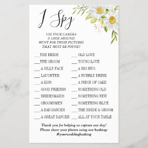 Chrysanthemum I spy wedding reception game card Flyer