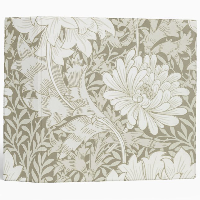 Chrysanthemum Ivory, William Morris 3 Ring Binder (Front/Spine)