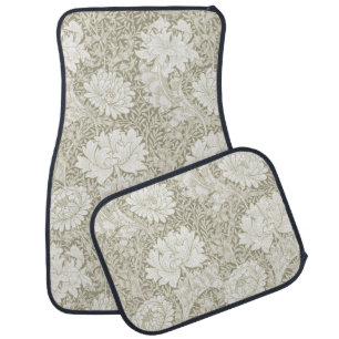 Chrysanthemum Ivory, William Morris Car Floor Mat