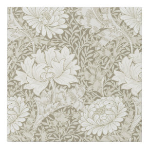 Chrysanthemum Ivory, William Morris Faux Canvas Print