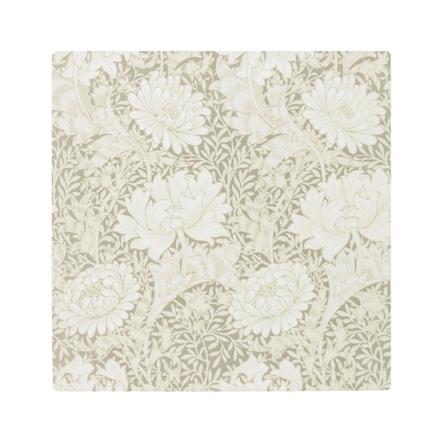 Chrysanthemum Ivory, William Morris Metal Print (Front)
