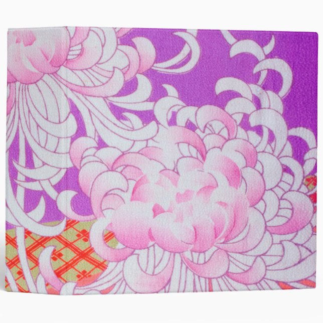 Chrysanthemum, Japanese Design 3 Ring Binder (Front/Spine)