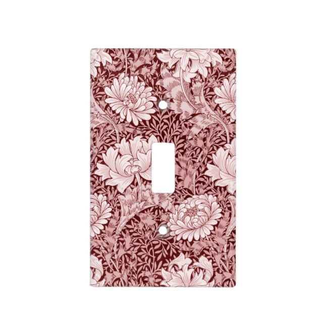 Chrysanthemum Maroon, William Morris Light Switch Cover (Front)