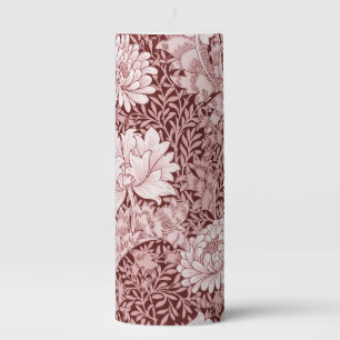 Chrysanthemum Maroon, William Morris Pillar Candle