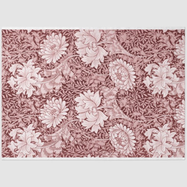 Chrysanthemum Maroon, William Morris Tissue Paper (Front)