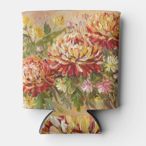 Chrysanthemum Meadow Acrylic Hand Painting Can Cooler