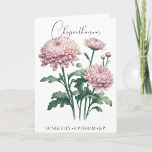 Chrysanthemum November Birth Flower Birthday Card