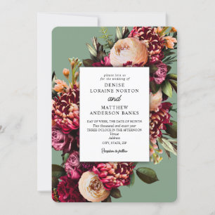 Chrysanthemum on Martini Olive Invitation