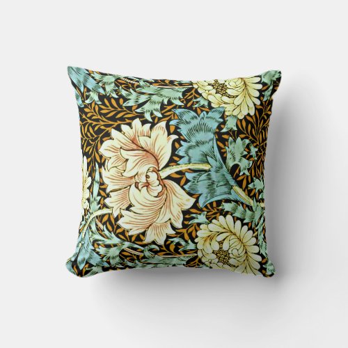 Chrysanthemum Pastels Vintage William Morris Throw Pillow