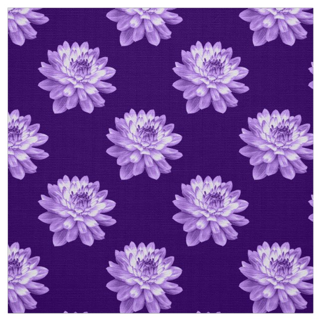Chrysanthemum Pattern - Deep Purple Fabric (Swatch)