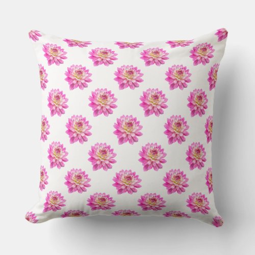 Chrysanthemum Pattern _ Full Color Throw Pillow
