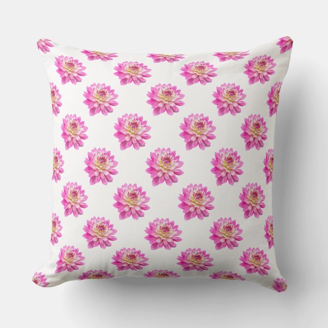 Chrysanthemum Pattern - Full Color Throw Pillow (Front)