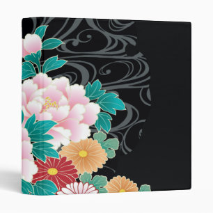 Chrysanthemum & Peony Japanese Fine Art 3 Ring Binder