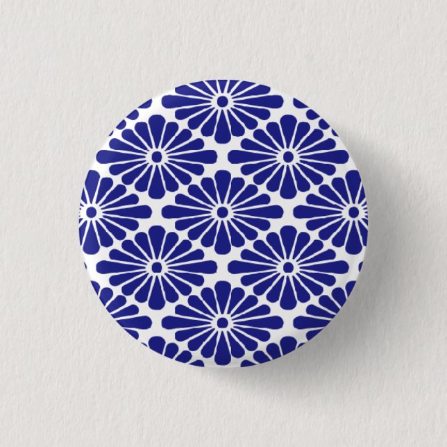 chrysanthemum petals badge button (Front)