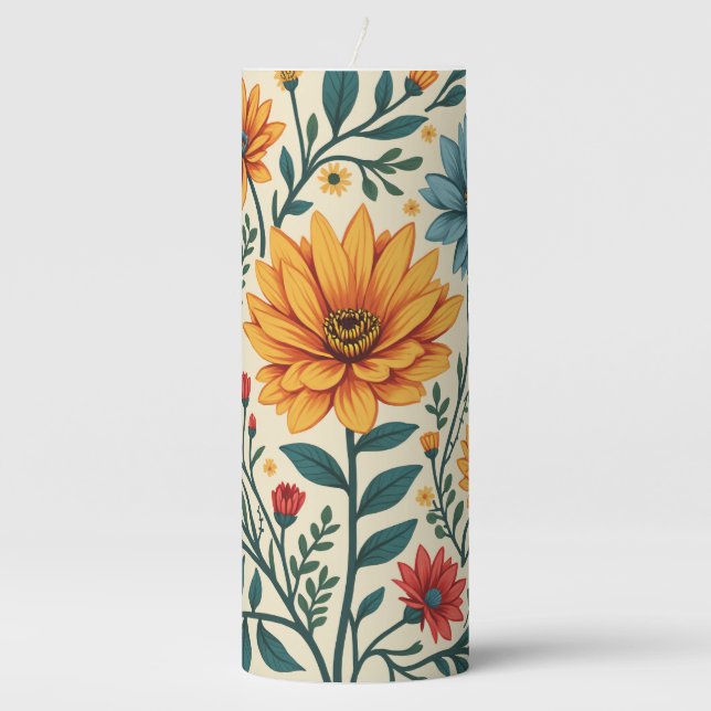 chrysanthemum pillar candle (Front)