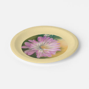 Chrysanthemum Pink and Cream Floral Pastel Paper Plates
