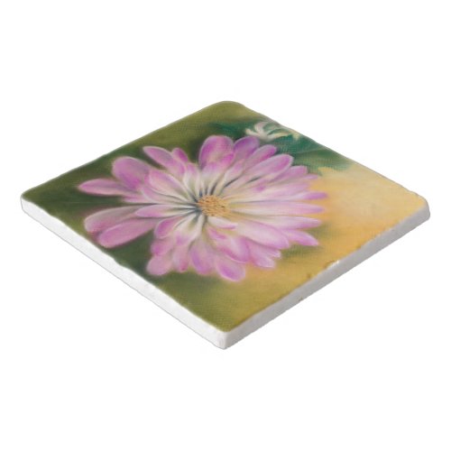 Chrysanthemum Pink and Cream Floral Pastel Trivet
