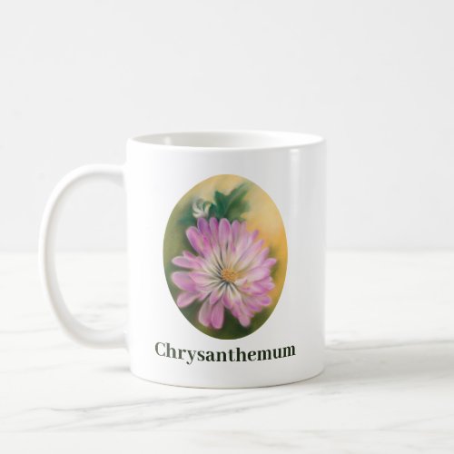 Chrysanthemum Pink and Cream Pastel Floral Coffee Mug