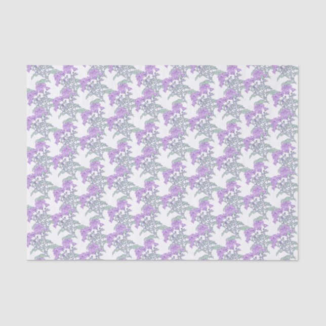 Chrysanthemum purple green white tissue paper (Front)