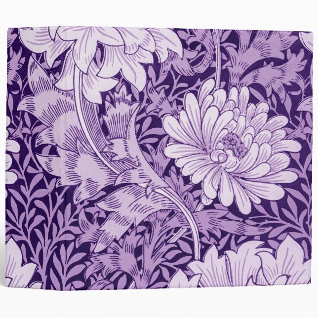 Chrysanthemum Purple, William Morris 3 Ring Binder (Front/Spine)