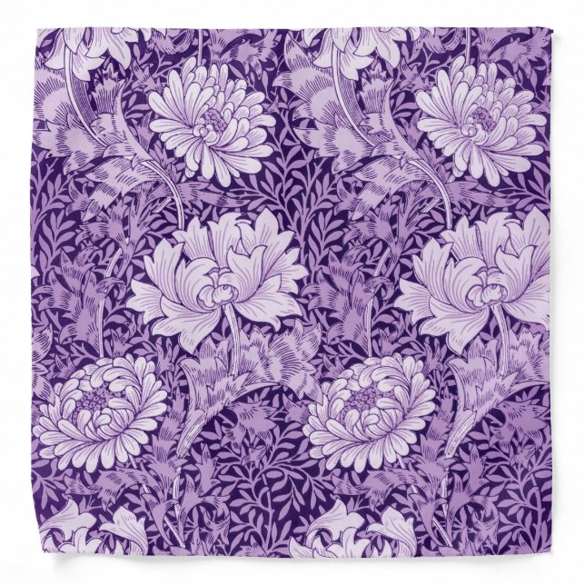 Chrysanthemum Purple, William Morris Bandana (Front)