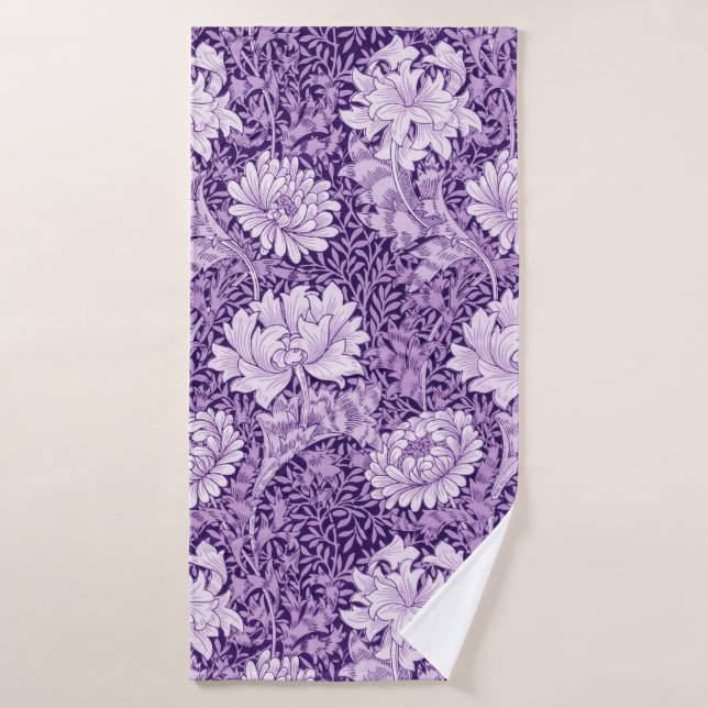 Chrysanthemum Purple, William Morris Bath Towel (Bath Towel)