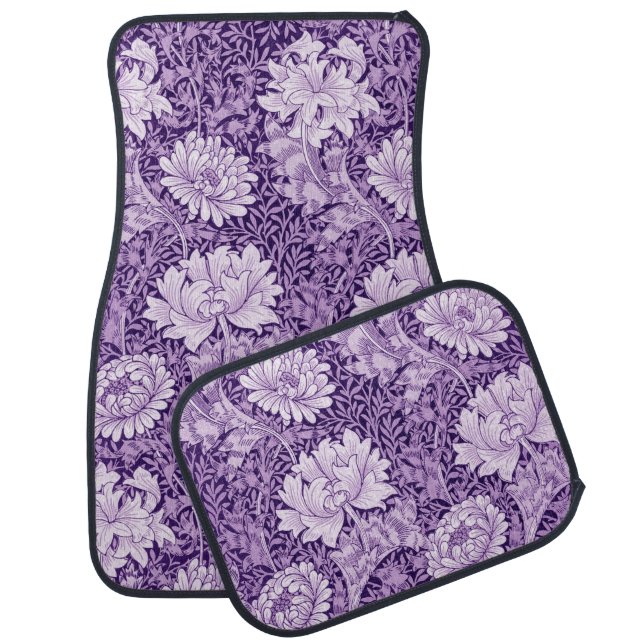 Chrysanthemum Purple, William Morris Car Floor Mat (Set)
