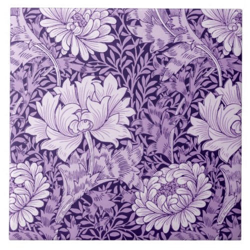 Chrysanthemum Purple William Morris Ceramic Tile