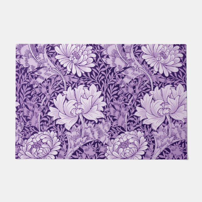 Chrysanthemum Purple, William Morris Doormat (Front)
