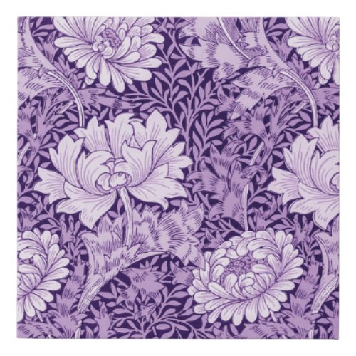 Chrysanthemum Purple William Morris Faux Canvas Print