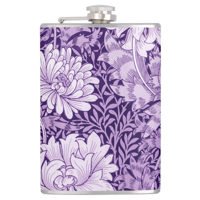 Chrysanthemum Purple, William Morris Flask (Front)