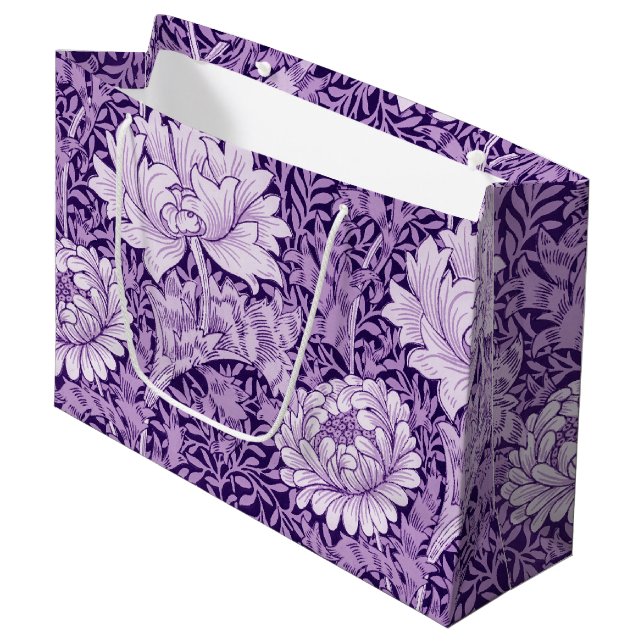 Chrysanthemum Purple, William Morris Large Gift Ba Large Gift Bag (Front Angled)