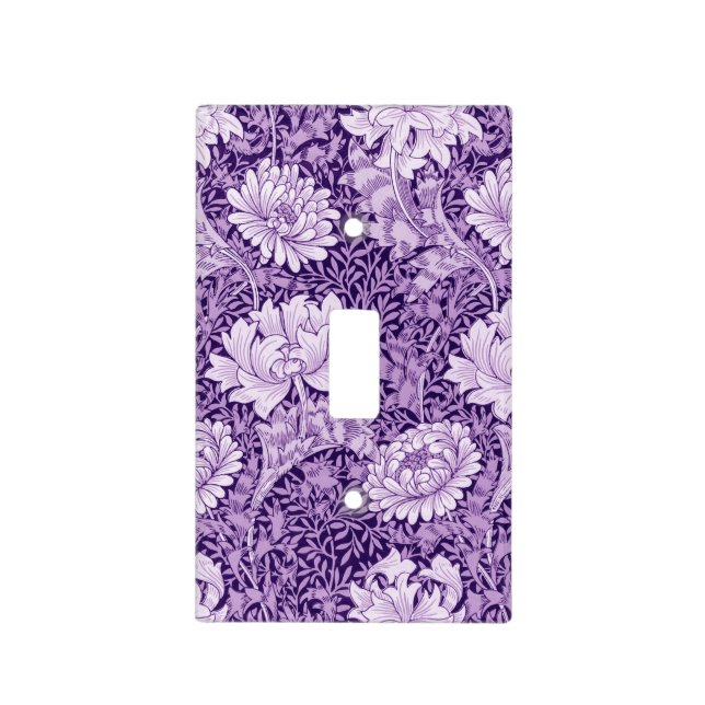 Chrysanthemum Purple, William Morris Light Switch Cover (Front)