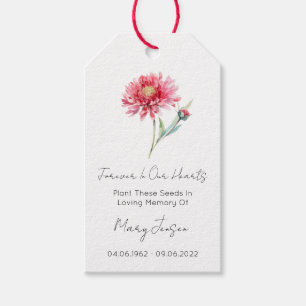 Chrysanthemum Seed Packet Funeral Gift Tags
