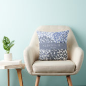 Chrysanthemum (Stonewash Blue) Wedding Shower Gift Throw Pillow (Chair)