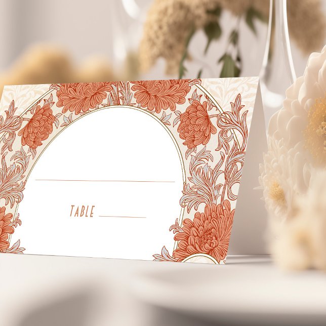Chrysanthemum Table Name Cards Vintage Art Nouveau (Creator Uploaded)