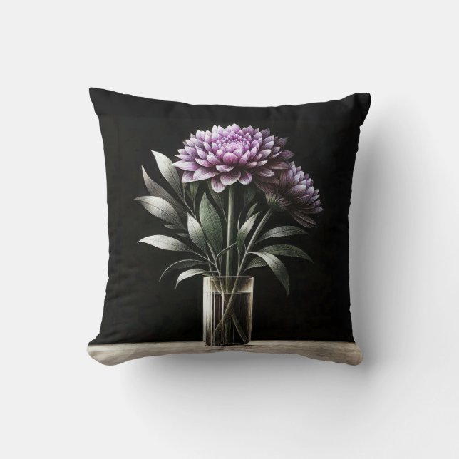 Chrysanthemum Throw Pillow (Front)