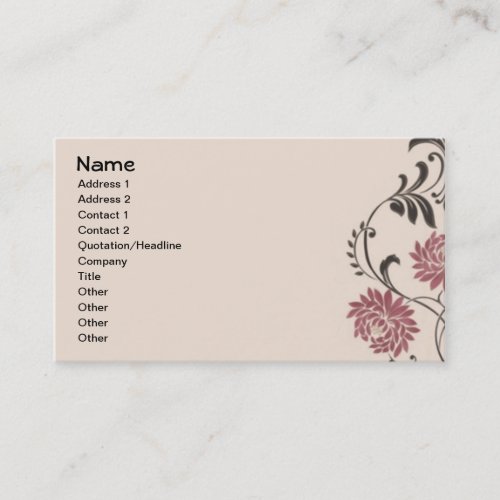 Chrysanthemum Vintage Wallpaper Business Card Template