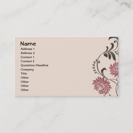 Customizable Chrysanthemum Vintage Wallpaper Business Card Template