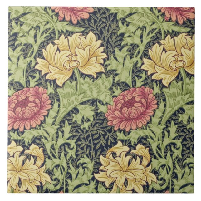 Chrysanthemum wallpaper 1877 William Morris Ceramic Tile (Front)