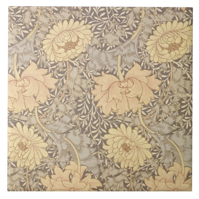 'Chrysanthemum' wallpaper design, 1876 Tile (Front)