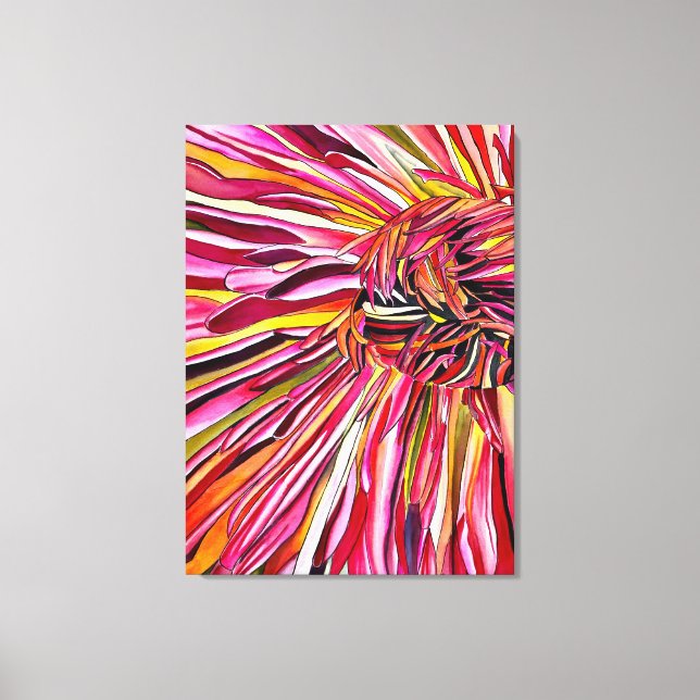 Chrysanthemum watercolor art flower canvas print (Front)