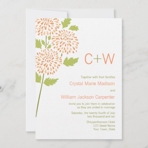 Chrysanthemum Wedding Invitation